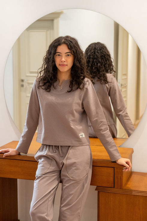 Women Fall Pajama Set Choco sweatshirt + pants